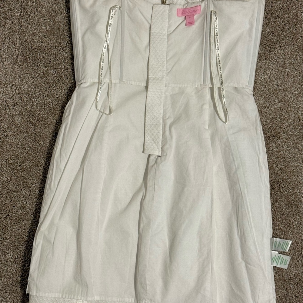 LILLY PULITZER Elegant White Embroidered Lace Dress Women’s Size S - Picture 10 of 16